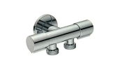 Спирателен ъглов кран 1/2" х 1/2" x 1/2", керамичен механизъм - DROP DOUBLE