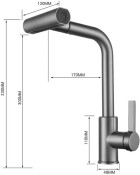 СМЕСИТЕЛ INOX НЕРЪЖДАЕМ SS304 - HAMMER LUX - Издърпващ се