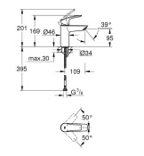 Смесител за умивалник, Eurosmart, S-размер, без изпразнител - GROHE