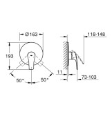 Смесител Eurosmart за враждане за душ, без тяло - GROHE