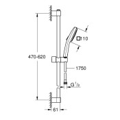 Ръчен душ Tempesta Cube 110, 9.5 l/min, в комплект с окачване 600 mm - GROHE