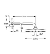 Душ глава Tempesta 250 в комплект с рамо - GROHE