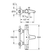 Термостатен смесител за вана/душ, Grohtherm 800 - GROHE