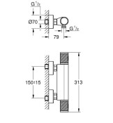 Термостатен смесител за душ, Grohtherm 1000 Performance - GROHE