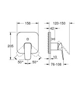 Cubeo, смесител за вграждане за душ, външна част - GROHE
