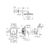 Cubeo, душ гарнитура за вграждане с Tempesta 250 - GROHE
