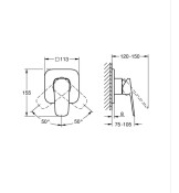 Cubeo, смесител за душ за вграждане с тяло - GROHE