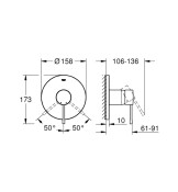 Смесител за вграждане, за душ, Essence New - GROHE