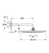 Комплект душ глава с рамо за стенен монтаж Rainshower Cosmoplitan 310 - GROHE