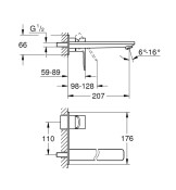 Смесител едноръкохватков Lineare, двудупков, за умивалник, L-размер - GROHE