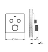 Grohtherm SmartControl, термостатен смесител за вграждане за вана/душ - GROHE