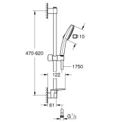 Комплект окачване за баня, Tempesta Cube 110, 600 mm, 8.5l/min - GROHE