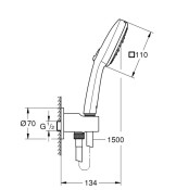 Комплект ръчен душ с държач за стена, Tempesta Cube 110, 8.4l/min - GROHE