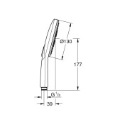 Ръчен душ с 3 струи Rainshower SmartActive 130 - GROHE