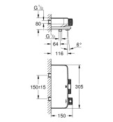Смесител с термостат за душ / вана, стенен Grohtherm SmartControl - GROHE
