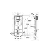 Структура за вграждане с крепежи, бутон и конзолна тоалетна 4 в 1 Solido Perfect - GROHE