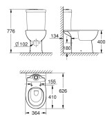 Bau Ceramic тоалетна чиния стояща, Rimles - GROHE