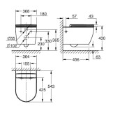 Bau Ceramic, комплект конзолна тоалетна чиния / седалка, 39913001 - GROHE
