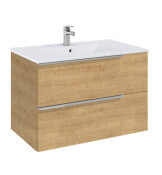 Долен шкаф Elegant plus с 2 чекмеджета и умивалник 800 mm, светъл дъб - ROCA
