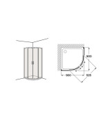 Victoria Plus MR 900, параван за ъглово душ корито с 2 плъзгащи врати + 2 фиксирани панела (R550) - ROCA