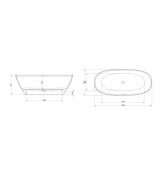 Вана правоъгълна Maui от Stonex, 1550 x 700 mm, white - ROCA