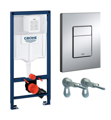 Комплект за WC Rapid SL 3 в 1 - структура, бутон и окачване - GROHE