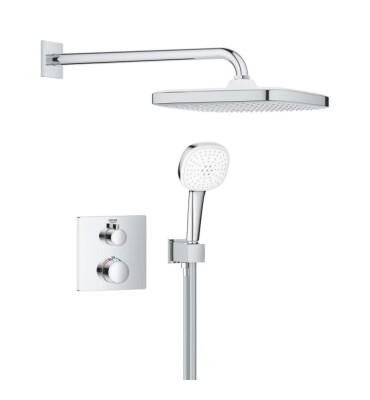 Душ система Grohtherm с 2 извода, душ глава Tempesta 250 Cube - GROHE
