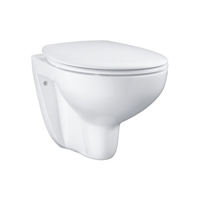Тоалетна чиния окачена Bau Ceramic Rimless + седалка и капак със забавено падане - GROHE