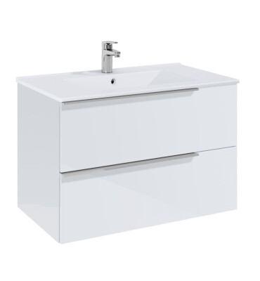 Шкаф 800 mm, Elegant plus бял гланц с 2 чекмеджета и умивалник - ROCA
