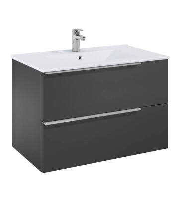 Шкаф 800 mm, Elegant plus onyx с 2 чекмеджета и умивалник - ROCA