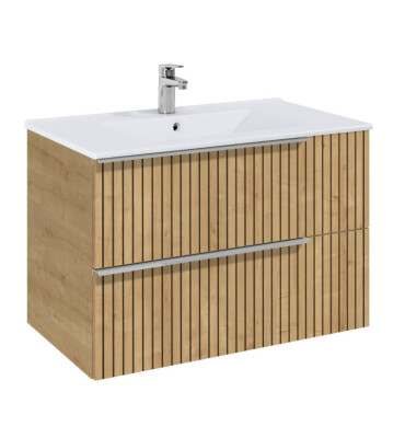 Шкаф 800 mm, Elegant plus light oak structure с 2 чекмеджета и умивалник - ROCA