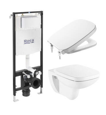 Комплект Active One, 4 в 1, Debba Square Rimless (бутон по избор) A89006002E + A34699L000 + A8019D2004 - ROCA