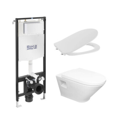 Комплект Active One 4 в 1, The Gap Round Rimless (бутон по избор), A89006002E + A3460N7000 + A801D12003 - ROCA
