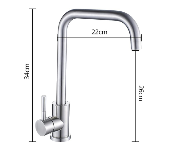 СМЕСИТЕЛ INOX НЕРЪЖДАЕМ SS304 - SQUARE - КУХНЯ
