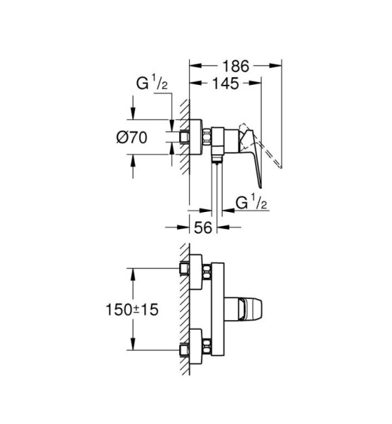 Cubeo, смесител за душ - GROHE