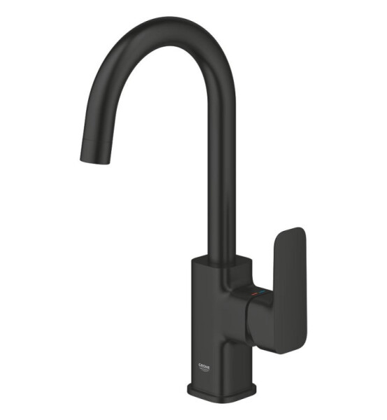 Едноръкохватков смесител за умивалник Cubeo, L размер, черен мат - GROHE