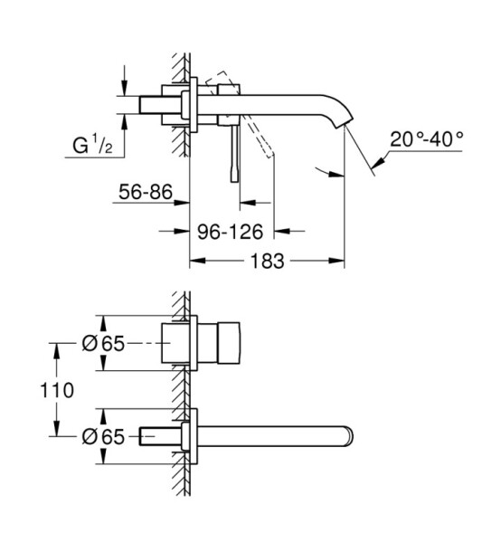 Essence, двудупков смесител за умивалник, L-размер - GROHE