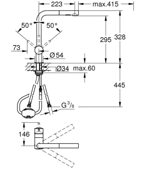 Смесител за кухненски умивалник, Minta - GROHE