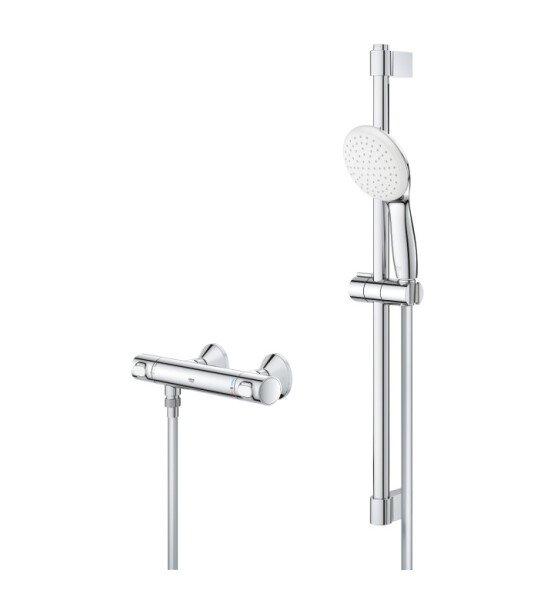 Смесител с термостат Grohtherm 500 и окачване+ръчен душ - GROHE
