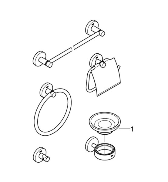 Комплект аксесоари за баня Essentials 5 в 1 - GROHE