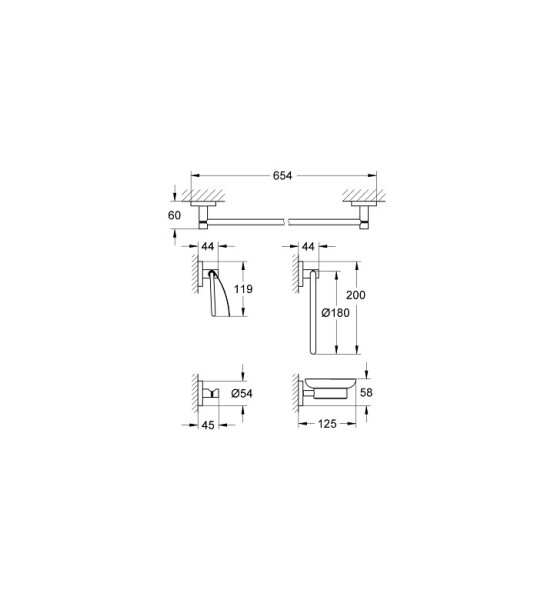 Комплект аксесоари за баня Essentials 5 в 1 - GROHE