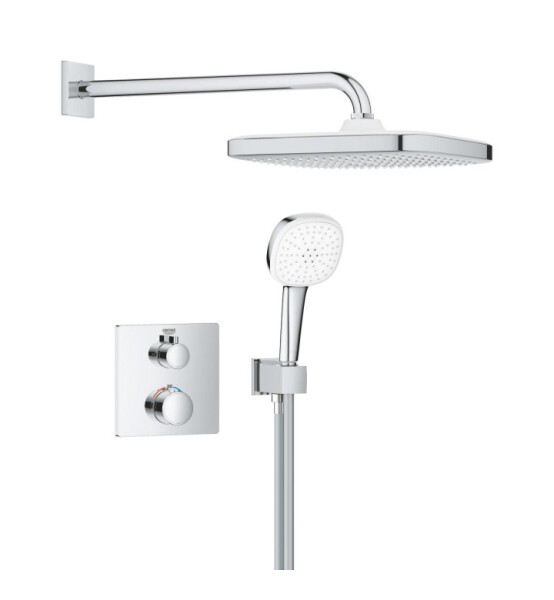 Душ система Grohtherm с 2 извода, душ глава Tempesta 250 Cube - GROHE