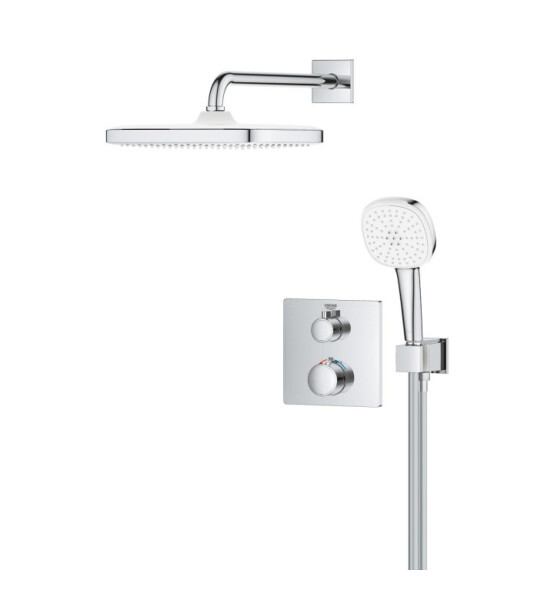 Душ система Grohtherm с 2 извода, душ глава Tempesta 250 Cube - GROHE
