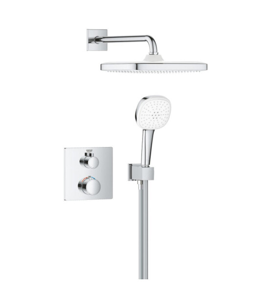 Душ система Grohtherm с 2 извода, душ глава Tempesta 250 Cube - GROHE