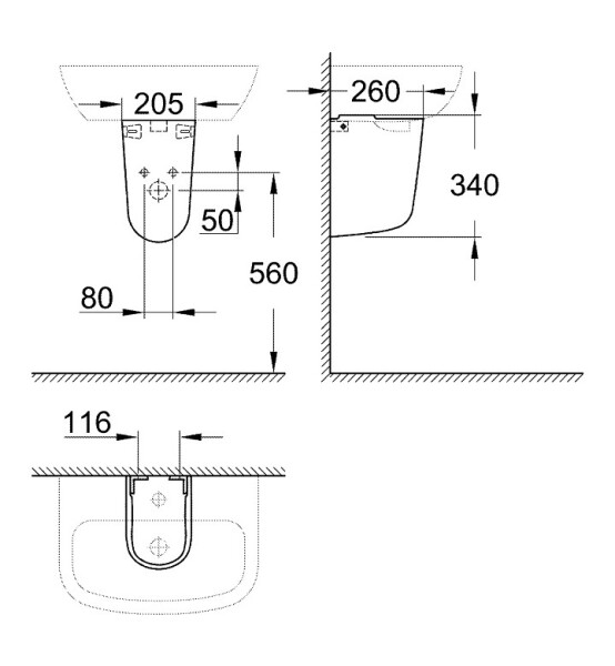 Полуконзола за умивалник Bau Ceramic - GROHE