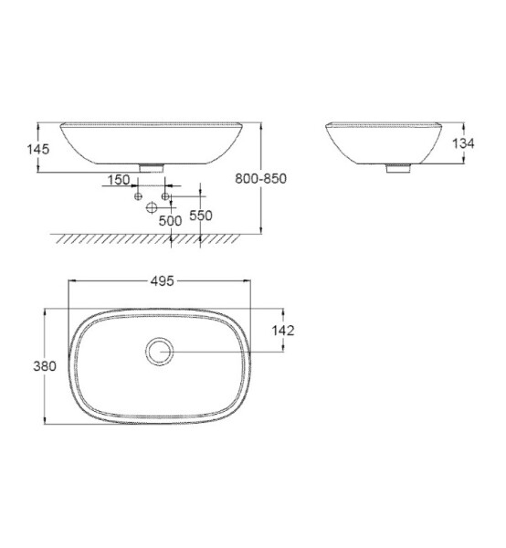 Умивалник тип купа, за монтаж върху плот, Eurostyle - 50 cm - GROHE