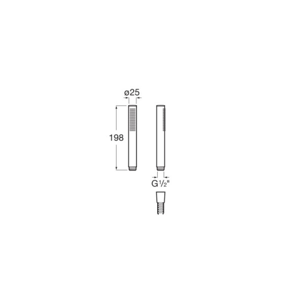 Ръчен душ Stella Stick Round, розово злато - ROCA