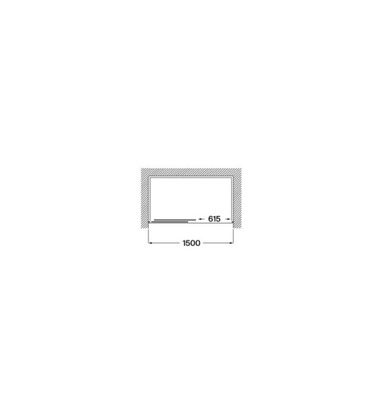 Victoria Plus L2-E 1500, параван за душ с 1 плъзгаща се врата + 1 фиксиран панел. За монтаж между стени или със страничен панел, LF-C - ROCA