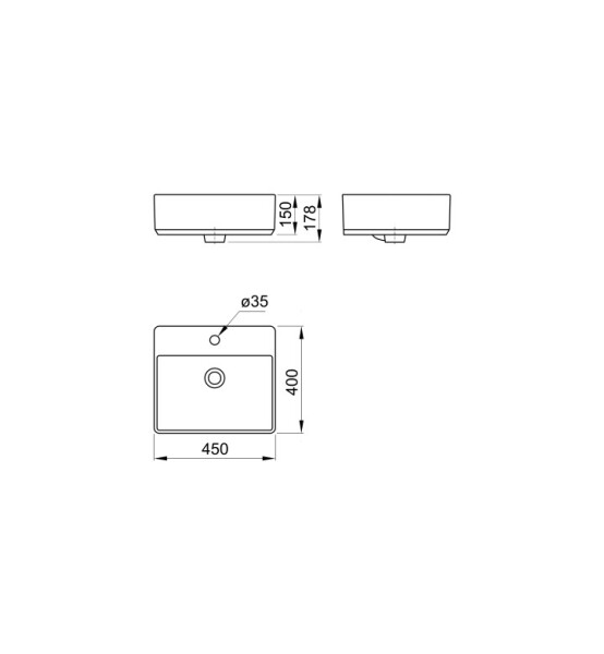 Умивалник GEOMETRY 450 х 400 mm - ROCA